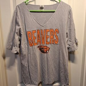 Oregon Beavers Gray V-Neck Women's T-Shirt